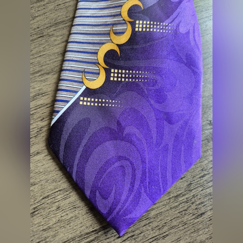 1990s Abstract Tie Men's Neck Ties Bold Art Deco Atristic Fashion Clothing  56X4 - Picture 4 of 8